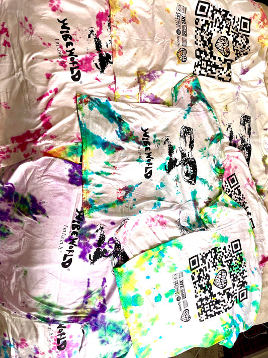 A SPECIAL HAND TIE-DYED wibe world "IM LOVIN IT" shirt